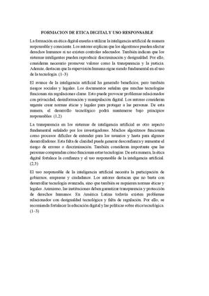 Formacion De Etica Digital Y Uso Responsable