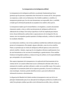 La Transparencia En IA