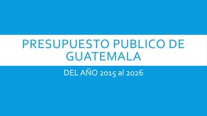 Presupuesto Publico De Guatemala