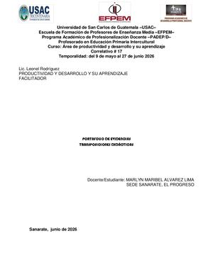 Transposición Didáctica Productividad Y Desarrollo Docx