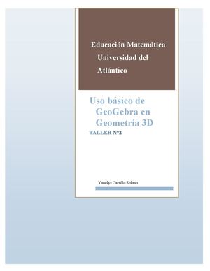 Tarea N°2 Uso Básico de GeoGebra en Geometría 3D