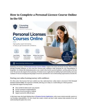 How to Complete a Personal Licence Course Online in the UK