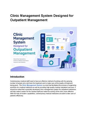 Clinic Management System Designed For Outpatient Management