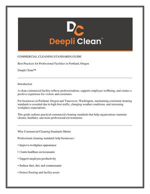 Commercial Cleaning Standards Guide for Portland Businesses | Deepli Clean™