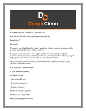 Warehouse Cleaning Checklist for Oregon Facilities | Deepli Clean™