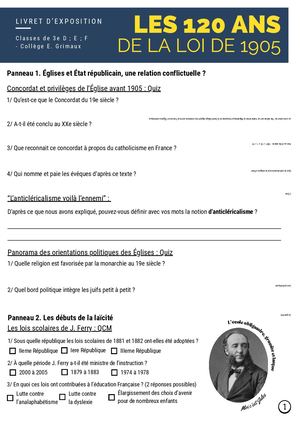 Livret Exposition Loi 1905