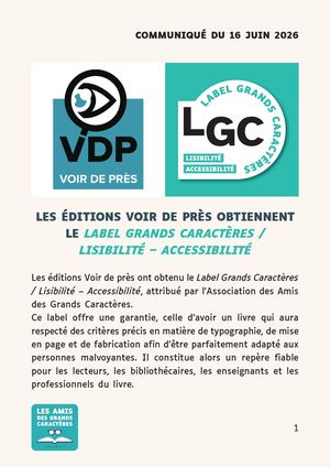 Attribution Label Grands Caractères Voir de près