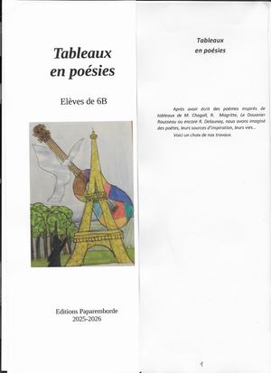 Tableaux en poésies - 6B, 2025-2026