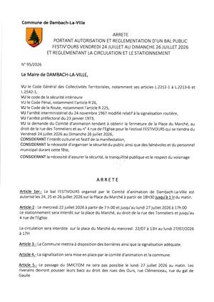 Arrêté 95 2026