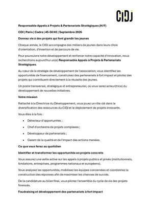 Annonce Responsable Appels À Projets Et OPS Sept26