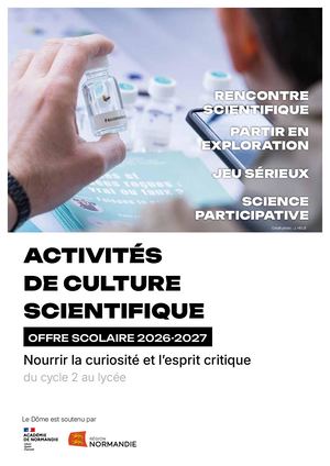 Catalogue des projets scolaires du Dôme 2026-2027