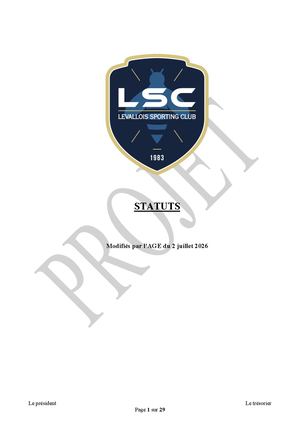 Projet de statuts LSC 2026