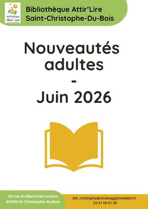 Nouveautés Adulte Juin 2026 St Chr