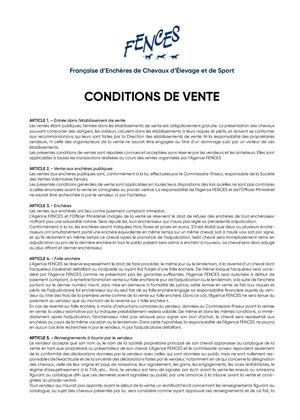 Conditions De Vente 2026 Fences Fr