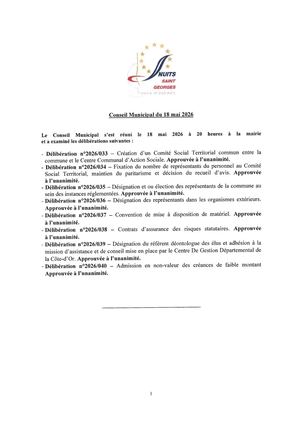 Procès-verbal du Conseil Municipal du 18 mai 2026