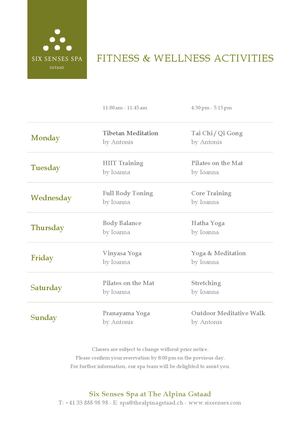 Six Senses Spa Group Class