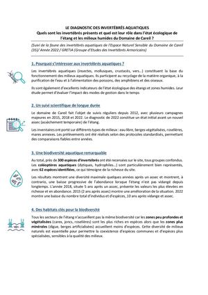 Fiche 6 Les Invertébrés Aquatiques