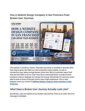 How A Website Design Company In San Francisco Fixes Broken User Journeys