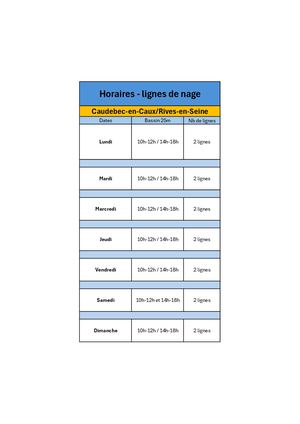 RIVES-EN-SEINE Planning Lignes De Nage