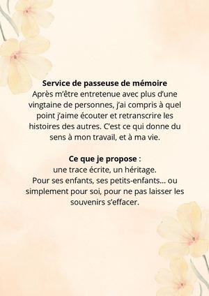 Service de passeuse de mémoire