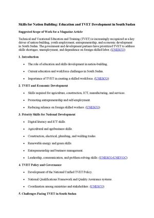 Skills For Nation Building