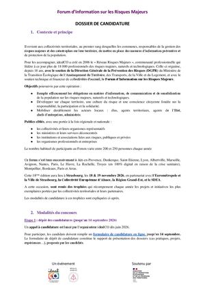 Règlement & Procédure Trophées FIRM 2026