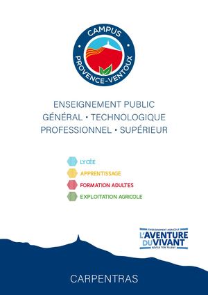 Plaquette campus Provence Ventoux 2026