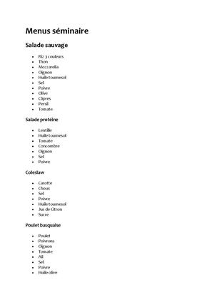 Menus et allergènes ESanté