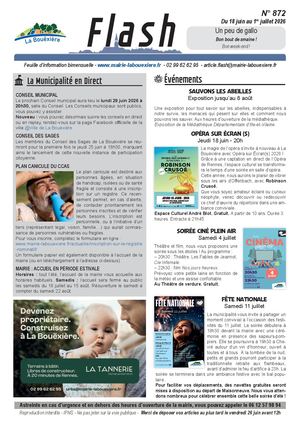 Flash N°872 du 18 juin au 1er juillet 2026