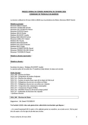 Compte-rendu Conseil municipal du 20-03-2026