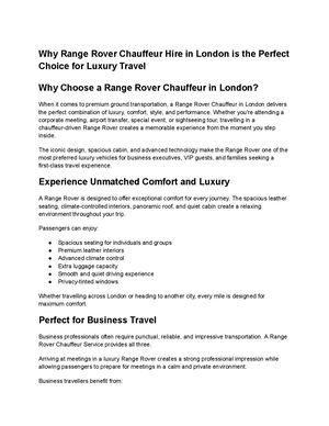 Range Rover Chauffeur London | Luxury Range Rover Hire | CityLux Chauffeurs