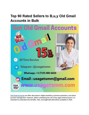 Top 90 Rated Sellers To B,u,y Old Gmail Accounts In Bulk