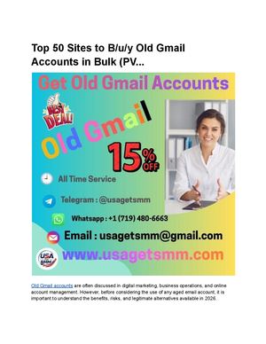 Top 50 Sites To B U Y Old Gmail Accounts In Bulk (Pv
