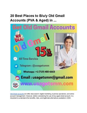20 Best Places To B U Y Old Gmail Accounts (Pva & Aged) In