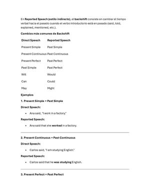 En Reported Speech