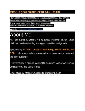 Best Digital Marketer In Abu Dhabi