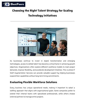 Choosing The Right Talent Strategy For Scaling Technology Initiatives