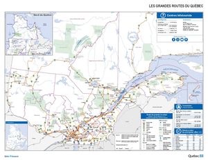 Les grandes routes du Québec (carte)