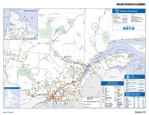 Major roads in Québec (map)