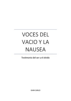 Voces Del Vacio Y La Nausea