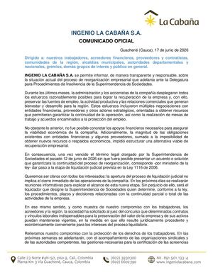 Ingenio La Cabaña se liquidará definitivamente