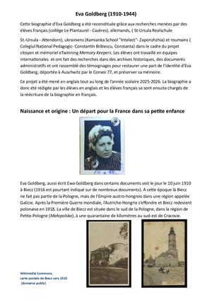 Biography French English Eva Goldberg