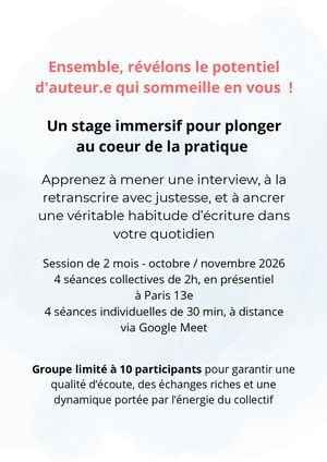 Stage immersif - Session de 2 mois