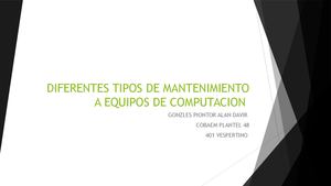 Diferentes Tipos De Mantenimiento A Equipos De Computacion