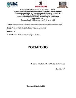 Portafolio De Productividad Maria Gudiel