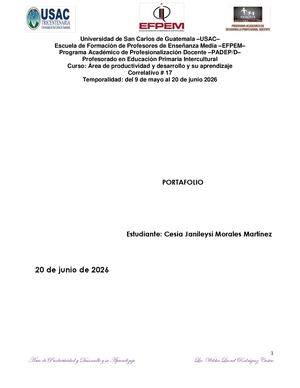 Portafolio Productividad Cesia