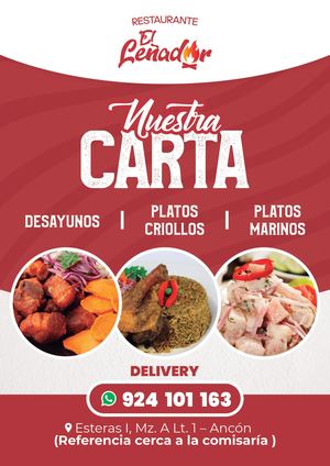 Carta Menu El Leñador
