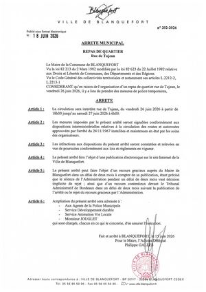 Arrêté n°202-2026