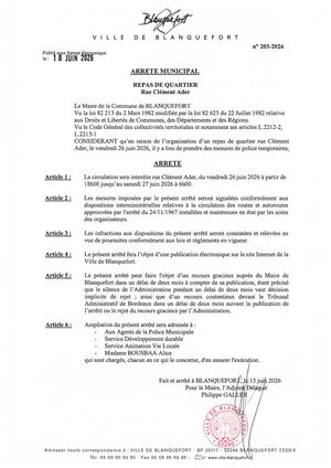 Arrêté n°203-2026