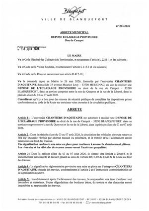 Arrêté n°204-2026
